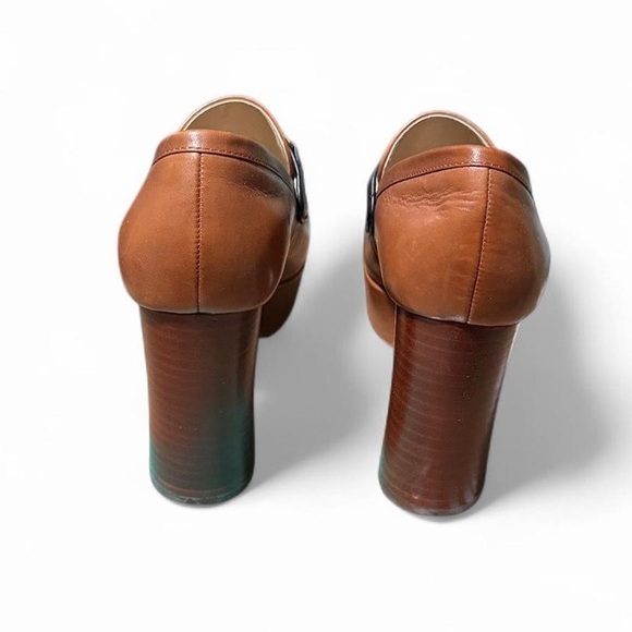 Steve Madden Tan, Cream, and Black platform loafer heels - Picture 4 of 5